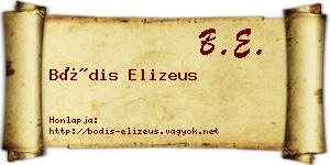 Bódis Elizeus névjegykártya